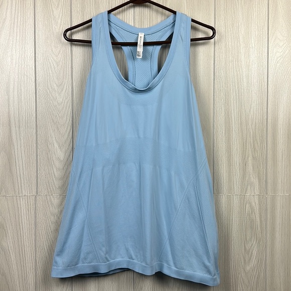 Athleta Women Light Blue Racerback Tanktop 2XL Plus Stretch Athletic Performance - Picture 1 of 3